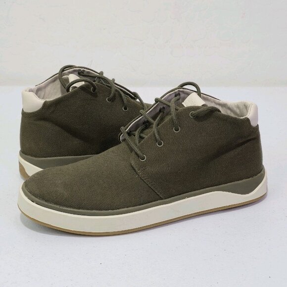 OluKai Papaku Canvas Chukka Boots Size Men's 8.5 / Women's 10 Olive Green
